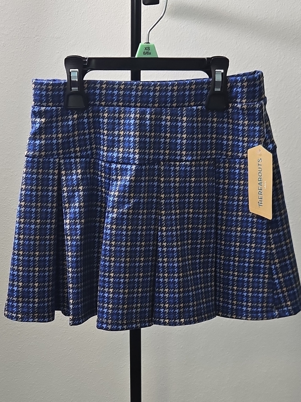 Blue Plaid Pleated Skirt - Girl's